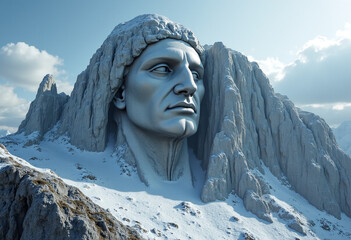 Mountain Range Shaped Like Human Faces