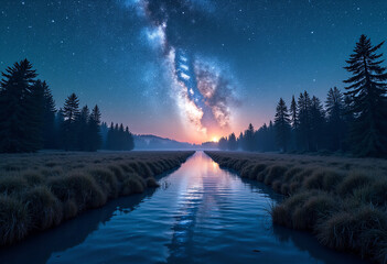 River Flowing Across the Stars