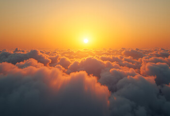 Valley of Clouds Reflecting Golden Sunlight
