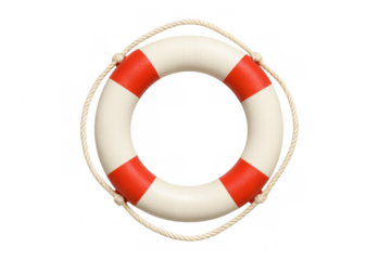 Lifebuoy providing safety and rescue, representing help, support, and security on a transparent background