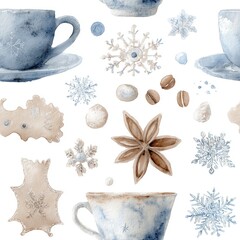 seamless Christmas winter elements for festive design and illustration projects