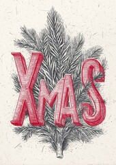 Beautiful illustration with Christmas text motif