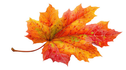 "Autumn Maple Leaf | Vibrant Orange and Red Colors, Fall Foliage, Close-Up of Leaf Texture"