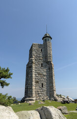 skytop tower brick monument at the top of a ridge in the shawangunk mountains gunks upstate new york new paltz famous hiking destination
