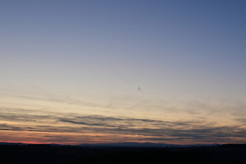 beautiful sunset over the czech mountain jeseniky, Praded, Silesia