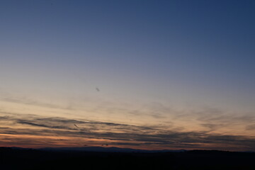 beautiful sunset over the czech mountain jeseniky, Praded, Silesia