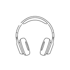 Headphones Outline Illustration 