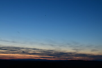 beautiful sunset over the czech mountain jeseniky, Praded, Silesia