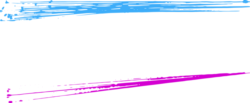 Blue and pink brush stroke frame border on white background, abstract paint texture for banner, poster, web design, invitation, flyer and creative layout