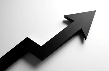 A black arrow pointing upward symbolizing growth or progress