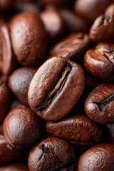 Fototapeta premium Freshly roasted coffee beans ready for brewing in a cozy kitchen setting