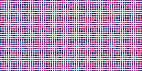 Purple disco party seamless pattern. Circle sequin mosaic texture background. Abstract shining colorful halftone wallpaper. Pop up comic glitter sparkles backdrop. Retro vector design template