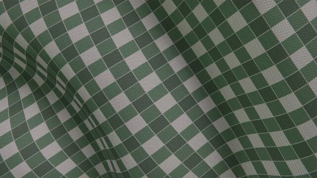 Horizontal abstract 3D Merry Christmas Xmas holiday festive winter december celebration Noel loop animation seasonal background green white gift wrapping texture pattern plaid tartan gingham checkers