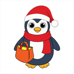 penguin with santa hat