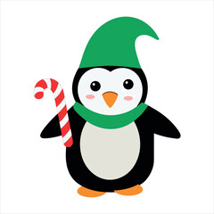 penguin in winter hat