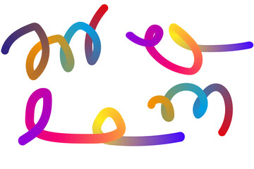 Colorful abstract scribbles and loops with vibrant gradient transitions creating playful artistic designs