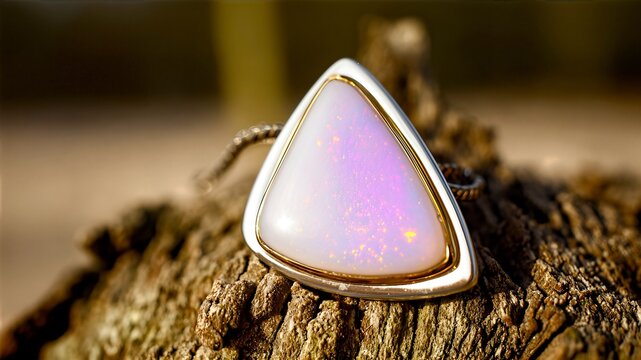 Beautiful Opalite Necklace Showcasing Vibrant Colors and Unique Design on a Rustic Wooden Surface