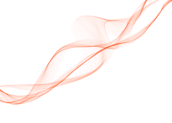 Abstract flowing red and orange light streaks isolated on transparent background