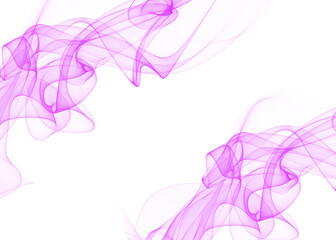 Abstract purple smoke wisps isolated on transparent background