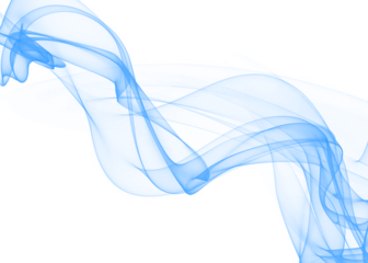 Abstract blue smoke swirl isolated on transparent background