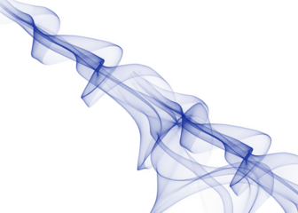 Abstract blue energy swirl isolated on transparent background