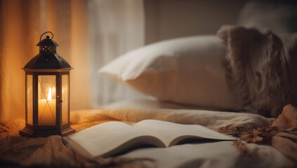 Intimate candlelit home interior
