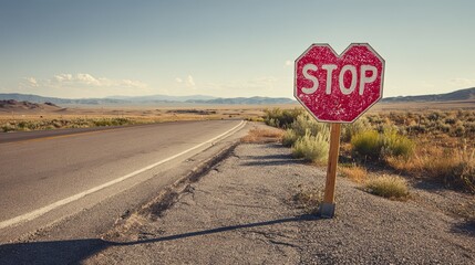 stop sign on the road