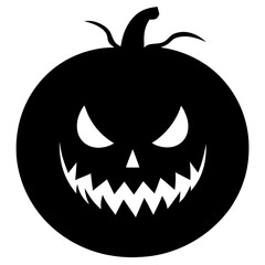 Silhouette of scary halloween pumpkin