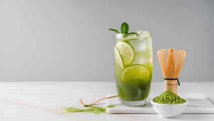 ice pure matcha with lemon