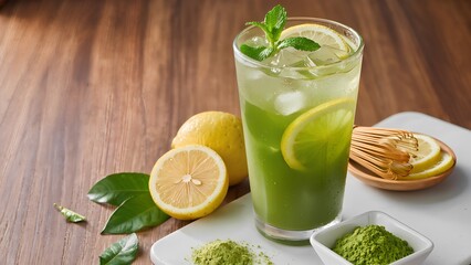 ice pure matcha with lemon