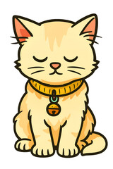 Obraz premium Gloomy cat childish cat cartoon cat 