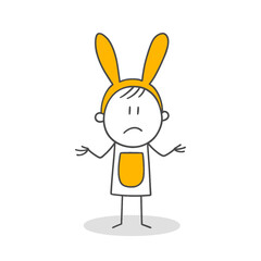 Disappointment And Indecision Experienced By The Employee In A Bunny Costume Who Could Not Find The Party Atmosphere He Expected.