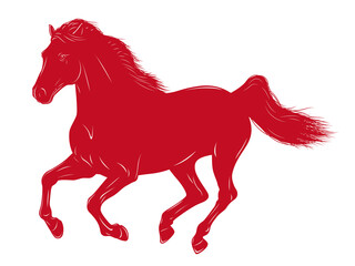 年賀状・干支・午年・赤