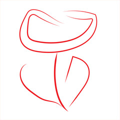 Continuous Line Minimalist flower drawing