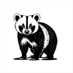 Obraz premium Vector art of cute badger vector illustration for your design