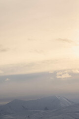 Sky over mountaintops in rural Alaska