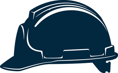 Dark blue industrial hard hat safety helmet for construction and industrial work protection