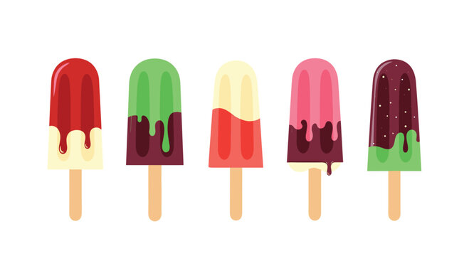 Colorful Popsicles on Sticks: A Refreshing Summer Treat.