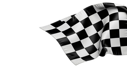 Checkered flag waving, symbolizing victory and competition