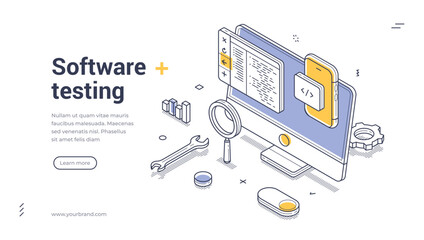 Isometric Software Testing: Online Coding & Automation Landing Page