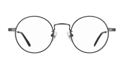 Stylish round glasses offer a sharp modern intellectual look
