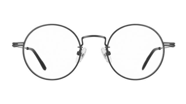 Stylish round glasses offer a sharp modern intellectual look