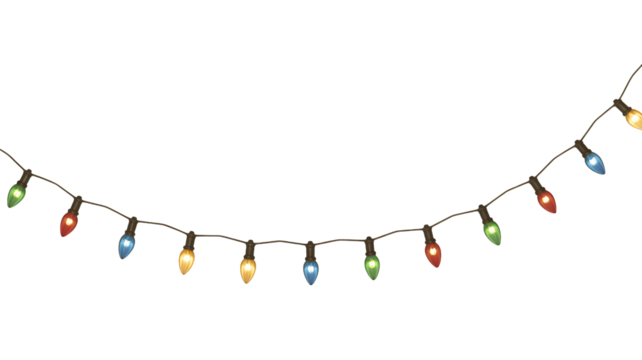 Festive string lights create a cozy, warm atmosphere