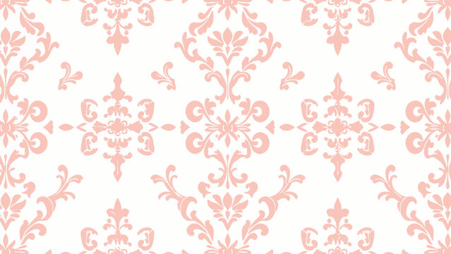 Seamless floral textile pattern with traditional European ornamental influence