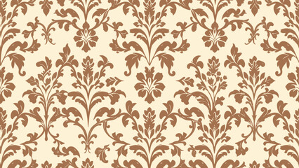 Vintage gold floral damask seamless wallpaper pattern