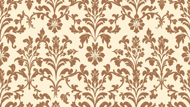 Vintage gold floral damask seamless wallpaper pattern
