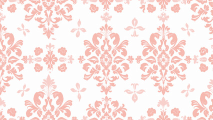 An elegant damask vector template with a classic central ornament and ornate side patterns, complemented by a decorative border at the bottom