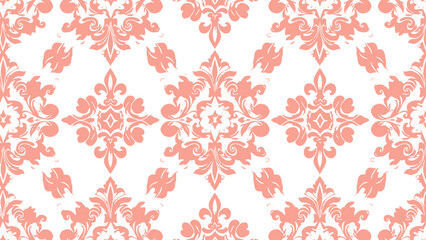 An elegant damask vector template with a classic central ornament and ornate side patterns, complemented by a decorative border at the bottom