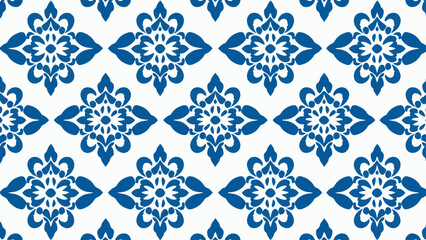 Seamless blue damask pattern