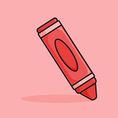 
vector illustration of a red krayon single icon object